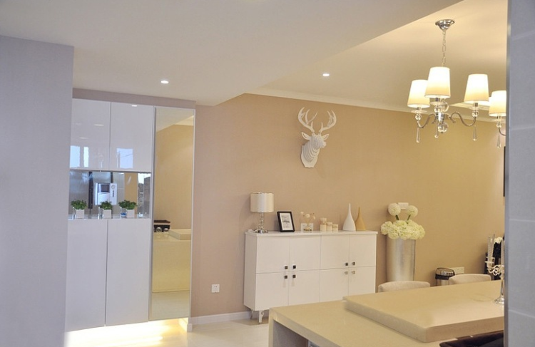 超级装-安心装好家-122㎡新房装修,奶咖色墙面太治愈了,配色巧妙,让我